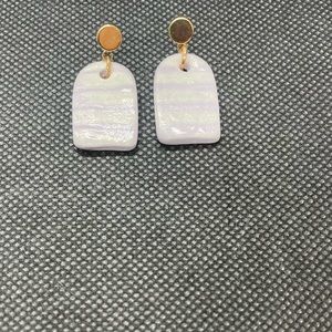 Lilac hand made Clay Earrings